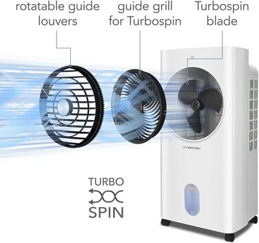 Trotec Aircooler PAE 31: Мобільний 3-в-1 Повітряний Охолоджувач, Зволожувач та Вентилятор, 6л, 1л/год, 3 швидкості, Таймер, Нічний режим