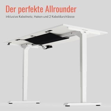Стол Yaasa Desk Lite регульований по висоті 100x60 см чорного кольору – офісний стіл з автоматичним регулюванням, функцією пам'яті та отвором для кабелів. Електричний стіл, ідеальний для дому (світлий дуб/білий, 120 x 80 см)