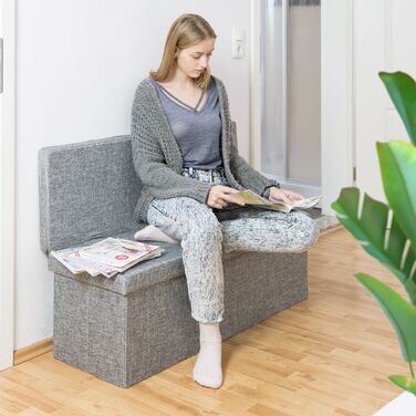 Складаний пуф з підлокотником Relaxdays XL