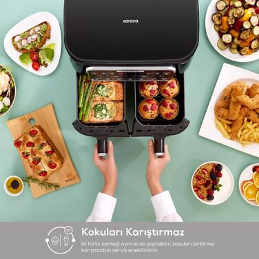 Аерофритюрниця Karaca Air Cook Duo Hausmannskost XXXL 8 л, для 8 осіб, Starlight