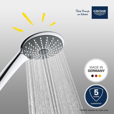 Душова лійка GROHE Vitalio Joy 110 з 3 режимами розпилення, системою Anti-Kalk, хромоване покриття, 27319000