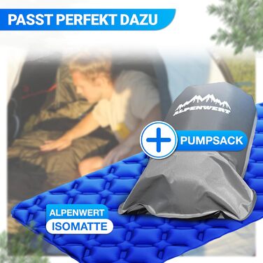 Ультралегкий літній спальний мішок ALPENWERT, водовідштовхуючий, з YKK-застібкою та захистом від защемлення, компактний (15x27 см), темно-синій