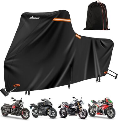 Мото-чохол 2XL для Harley Davidson Road King, водонепроникний, захист від дощу, пилу та UV, міцний 420D, для турингових моделей, чорний (245x110x140 см)