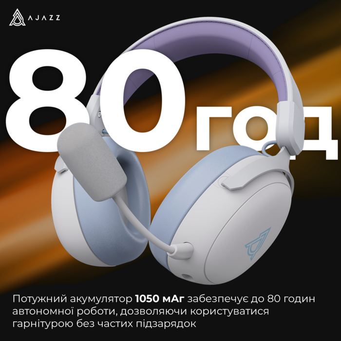 Бездротова ігрова гарнітура Ajazz AHM08 MAX Purple White Blue (AHM08-MAX-PWB)