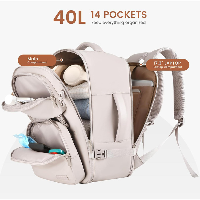Рюкзак LOVEVOOK для подорожей: 40L, 17.3