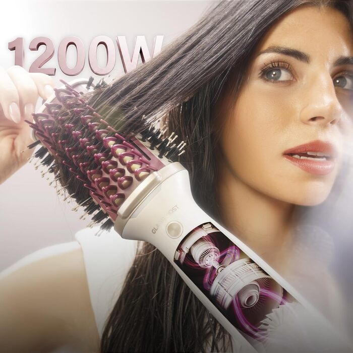 Фен-щітка Cecotec Air DryBold Essential з іонізацією, 1200 Вт, для сушіння, випрямлення та надання об'єму, 3 режими, контрольована температура, для вологого та сухого волосся, перламутровий