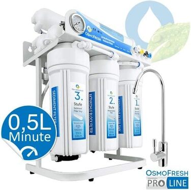 Система зворотного осмосу OsmoFresh Proline X2 200 GPD - фільтр для води без баку, прямий потік до 0,5 л/хв