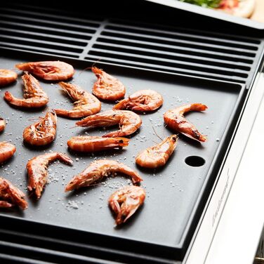Універсальна чавунна гриль-плита Barbecook, двостороння (плоска та рифлена), для газового гриля, прямокутна, 43x35 см, чорна