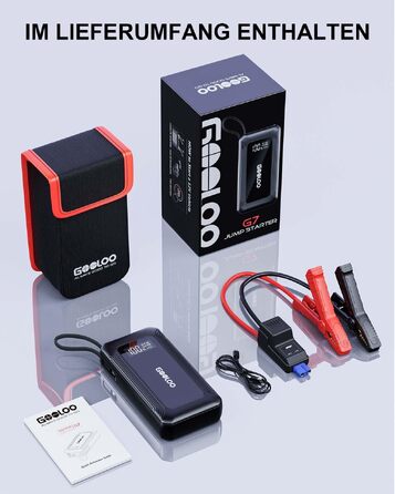 Бустерний пускач GOOLOO A5 4000A з компресором 160 PSI та Powerbank, чорний