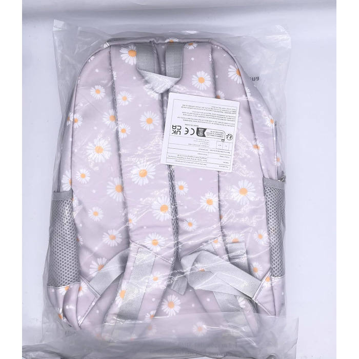 Шкільний рюкзак для дівчат та підлітків Vintage Floral Set 3 в 1: рюкзак для ноутбука, ланч-бокс та пенал, сірий