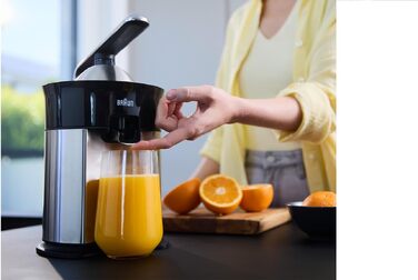 Соковижималка для цитрусових Braun CitrusQuick 5 CJ5050 BK: автоматичний старт/стоп, антикрапля, легке очищення, чорна