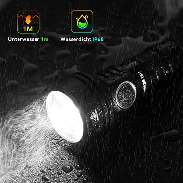 Ліхтарик Wurkkos TS11 Mini LED 2000 люменів з RGB, дальність 616 м, USB-C заряджання, акумулятор 18350, TIR-лінза, чорний, для туризму та активного відпочинку