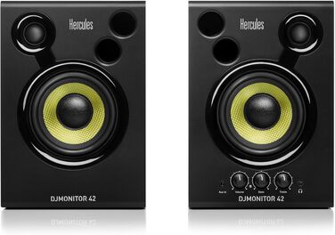 Hercules DJMonitor 42 – Активні DJ колонки 80W з 4” низькочастотним динаміком, чіткий звук, Bass Reflex, для ді-джеїв та меломанів