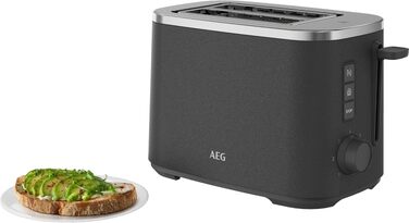 Тостер AEG Deli 5 антрацитний: 7 режимів підсмажування, таймер, розморожування, підігрів, автоматичне центрування, корпус Cool-Touch
