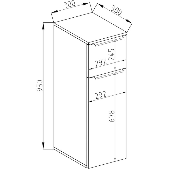Пенал Vicco Otis білий глянець/антрацит 30x95 см