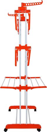 Сушарка для білизни Herzberg HG8034ORG, 20 м, багатофункціональна, нержавіюча сталь, легка збірка, помаранчева