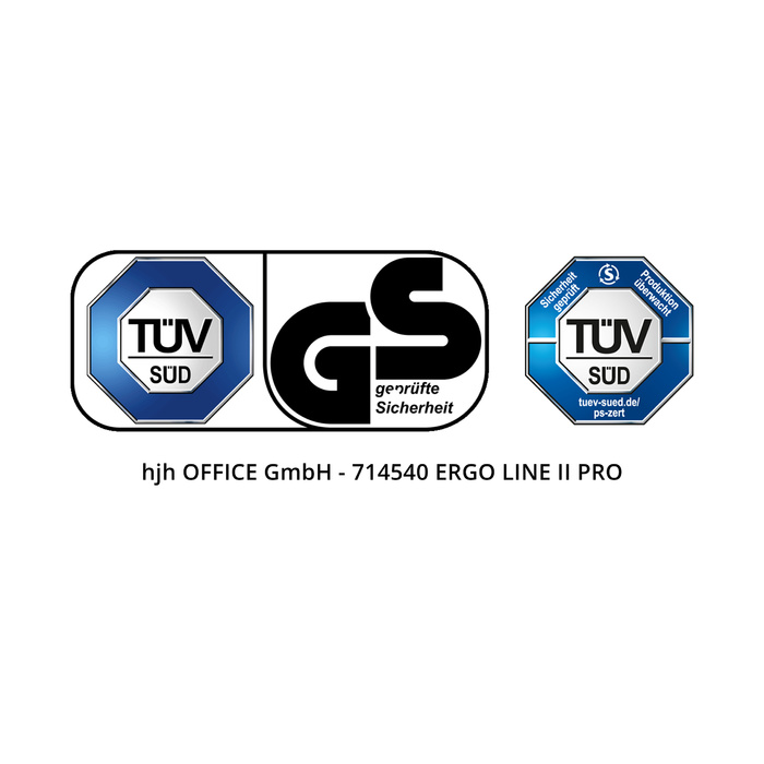 Офісне крісло / поворотне крісло ERGO LINE II PRO Тканина Чорний HJH OFFICE