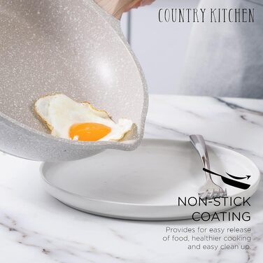 Набір посуду Country Kitchen з антипригарним покриттям з алюмінію (11 предметів, кремовий)