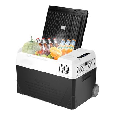 Автомобільний компресорний холодильник Wannyton 18л, 100-240V/12V, для напоїв, чорно-білий