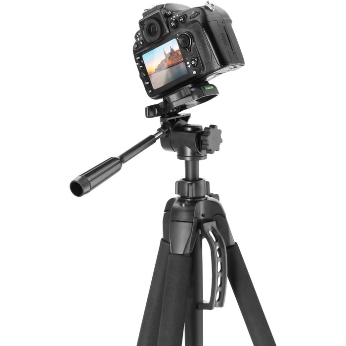 Hama штатив для камери Action 165 3D, легкий фотоштатив 61-165 см, трипод з 3D-головкою, тримачем для смартфона, для дзеркальних камер Canon/Nikon/Sony, чорний
