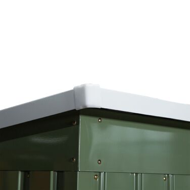Outsunny Garden Shed 2,42 м², Садовий сарай з вентиляційним вікном, Розсувні двері, Фундамент, 213 x 130 x 159/172 см, Садовий сарай з оцинкованої сталі, Атмосферостійкий, Для саду, Зелений