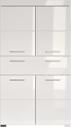 Пенал для ванної trendteam Amanda, білий глянець, 73x130x31 см