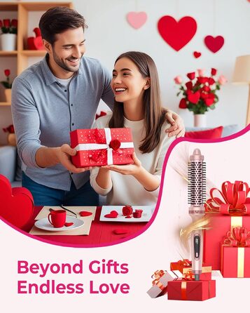 UKLISS Hairstyler 5 в 1: Фен-щітка, стайлер для волосся, плойка, насадки для об'єму та випрямлення (Класичний Рожевий)