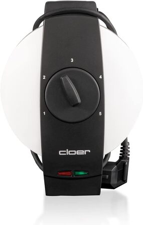 Вафельниця Cloer 1641S для голландських стропвафель, 850 Вт, 14,5 см, регульоване підсмаження, біла