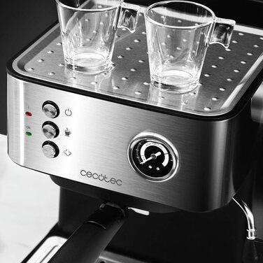 Еспресо-машина Cecotec Cumbia Power 20 Barista Aromax: 2900 Вт, 2 системи нагріву, 20 бар, манометр, подвійний фільтр