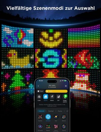 Світлодіодна сітка Govee для кущів 480 LED, 0,88×2,86 м, розумна гірлянда для вулиці з режимами, DIY, для Хелловіну, газону, IP65, сумісна з Alexa