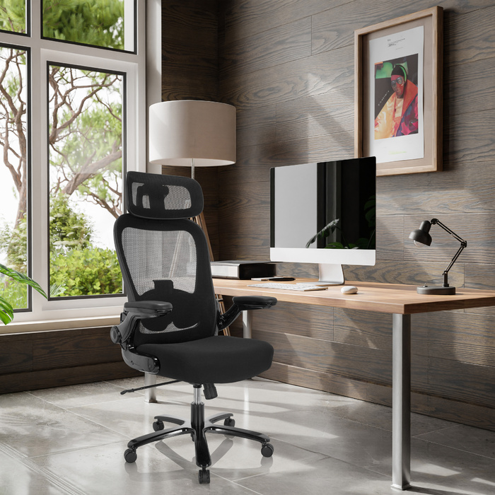 Надміцне крісло / офісне крісло INSTRUCTOR SW I PRO - XXL сітка / тканина чорна hjh OFFICE