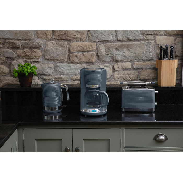 Тостер Russell Hobbs Inspire Grau на 2 тости, з підставкою для булочок, 6 режимів, розморожування та підігрів - 24373-56