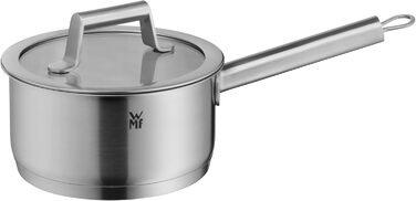 Каструля WMF Comfort Line 1,4 л з кришкою, 16 см, маленька каструля для молока, індукція, матова нержавіюча сталь Cromargan, з мірною шкалою, штабельована, без покриття