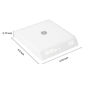 Цифрові ваги для кави TIMEMORE Black Mirror Nano White, бариста, з таймером, точність 0,1 г, до 2 кг, для еспресо та продуктів