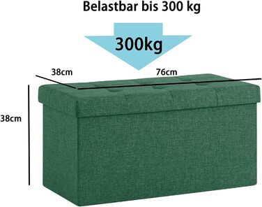 Банкетка Zedelmaier з місцем для зберігання, пуф, скриня, до 300 кг, 76x38x38 см, льон, бежева