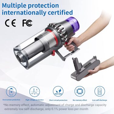 AIMAX акумулятор 3900mAh для Dyson V10, сумісний з Absolute, Animal, Extra, Fluffy, SV12, Motorhead, Slim, для ручного пилососа, 25.2V, з гвинтами і викруткою, заміна батареї