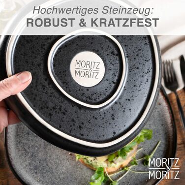 Набір посуду Moritz & Moritz ORGANIC сірий, керамічний сервіз на 12 осіб, 36 предметів (обідні, десертні та глибокі тарілки)