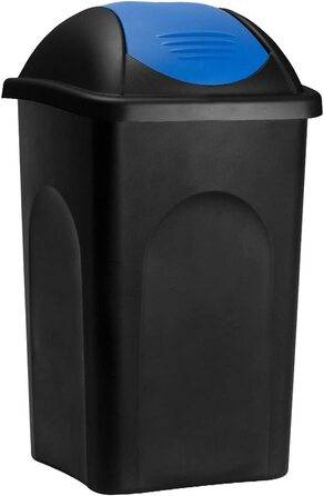 Смітник Stefanplast з маятниковою кришкою, 60 л, чорний/синій