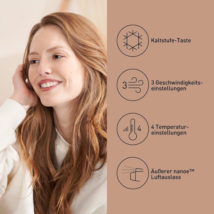 Фен для волосся Panasonic EH-NA63 Nanoe з дифузором та вузьким соплом, 2000 Вт, Рожеве золото