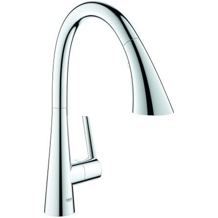 Змішувач кухонний GROHE Zedra з висувним душем, 3 режими, 360° поворотний, економія води, хром (32294002)