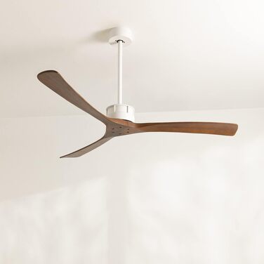 Вентилятор стельовий WINDLARGE XL з пультом, 152 см, 40W, DC-мотор, 6 швидкостей, Wi-Fi, білий/темне дерево