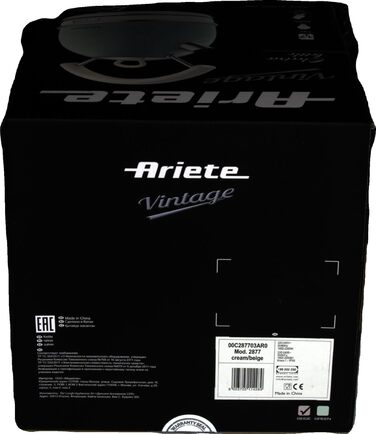 Електричний чайник Ariete 2877/03, 1,7 л, білий/бежевий