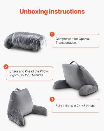 Крісло-мішок VEVOR з memory foam, з кишенями та чохлом з велюру, сіре - для читання, перегляду телевізора та ігор