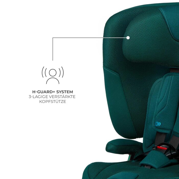 Автокрісло Kinderkraft FIX2GO i-Size 76-150 см (15 міс - 12 років), ISOFIX, Top Tether, SPS+, H-GUARD+, сіре (Green)