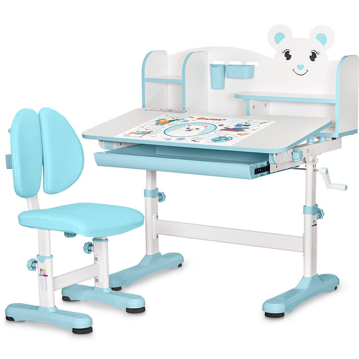 Комплект меблів (стіл + стілець + полиця) Mealux BD-29 Panda XL Blue (арт. BD-29 BL)