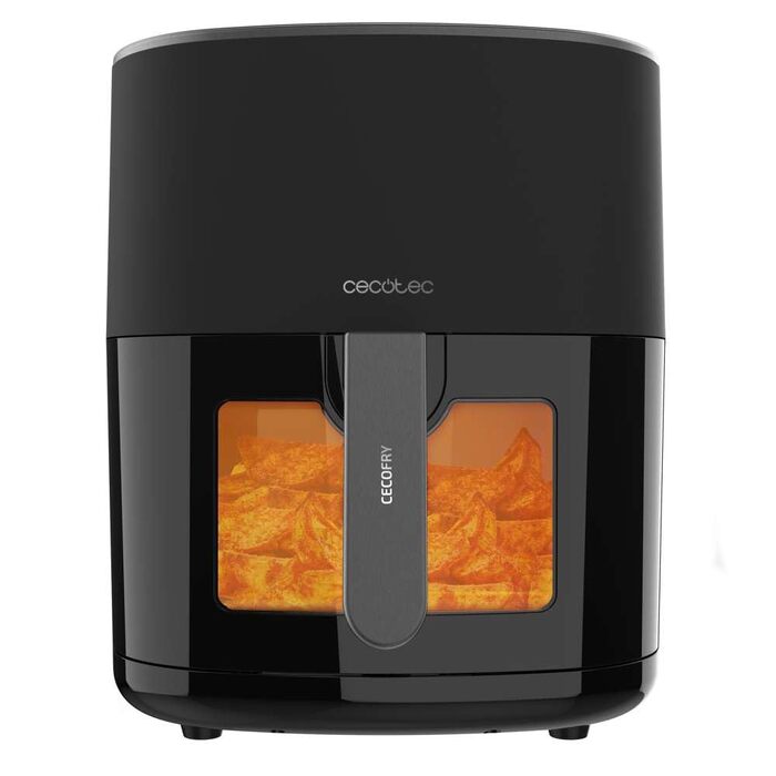Аерофритюрниця Cecotec Cecofry Fantastik Window 4000 без олії, 4-6.5 л, з вікном, 1400 Вт, сенсорне керування, 9 програм, чорна
