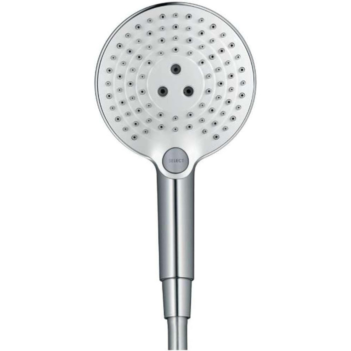 Душова лійка Hansgrohe Raindance Select S 120, 3 режими струменя, білий/хром