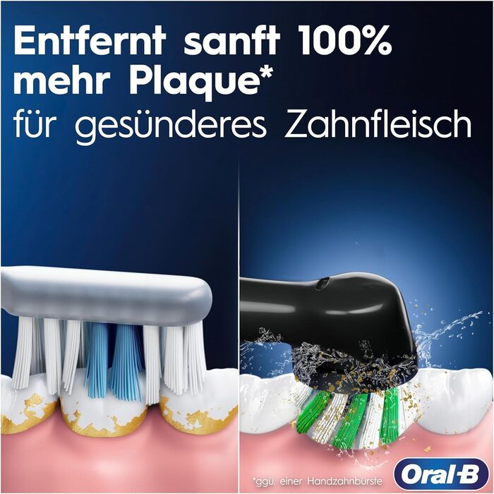 Електричні зубні щітки Oral-B Pro 3 3900, набір з 2 шт. та 3 змінними насадками, 3 режими чищення, 360° контроль тиску, White/Black