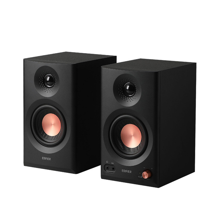 Edifier MR3 - Компактні студійні колонки 2.0, Hi-Res Audio, Bluetooth 5.4, RCA, AUX, керування через додаток, 2 x 18W, Чорний