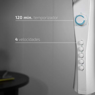 Вентилятор Cecotec EnergySilence 510 40 см, 5 лопатей, 3 швидкості, регульована висота, мідний двигун, чорний